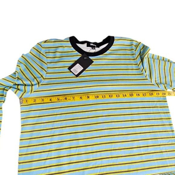 Stussy Womens Striped Long Sleeve T-Shirt, Cotton, Crew Neck, Streetwear, Size M - Picture 3 of 7